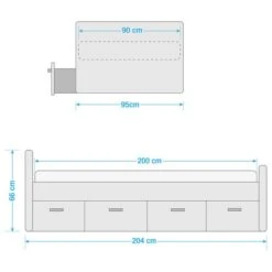 Bedframe Bibo -Thuis - kinderkamer 1000209264 210728 11342900009 SKETCH DETAILS P000000001000209264 sketch