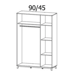 Draaideurkast Carlsson II -Thuis - kinderkamer 1000215174 200615 11231700054 SKETCH DETAILS P000000001000215174 sketch