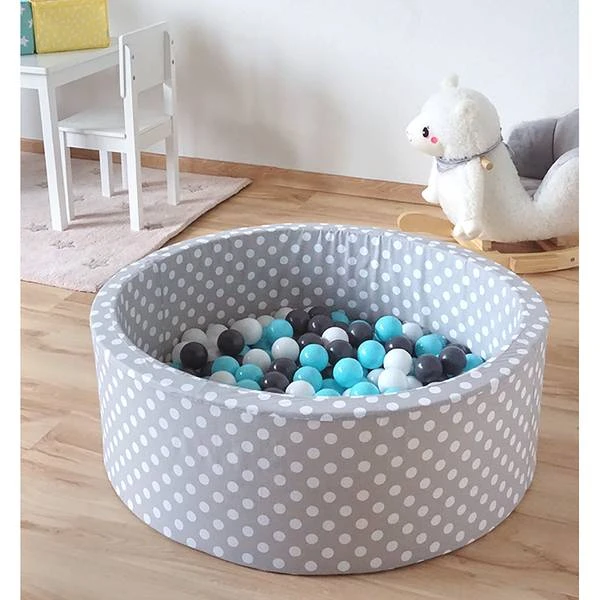 Ballenbad Soft White Dots Grijs 2 Ballenbad Soft White Dots Grijs - Afbeelding 2