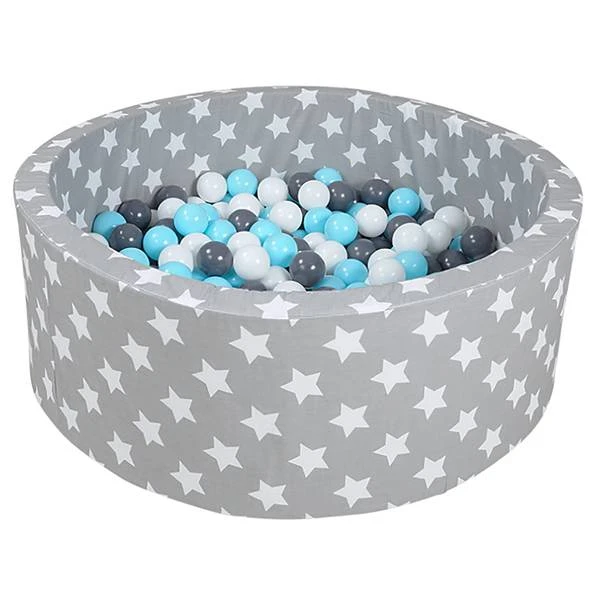 Ballenbad Soft White Stars Grijs 1 Ballenbad Soft White Stars Grijs
