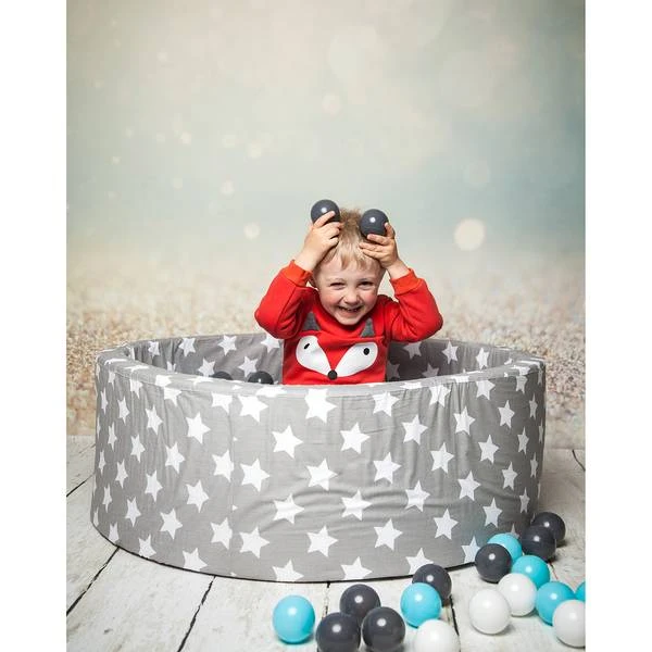 Ballenbad Soft White Stars Grijs 3 Ballenbad Soft White Stars Grijs - Afbeelding 3