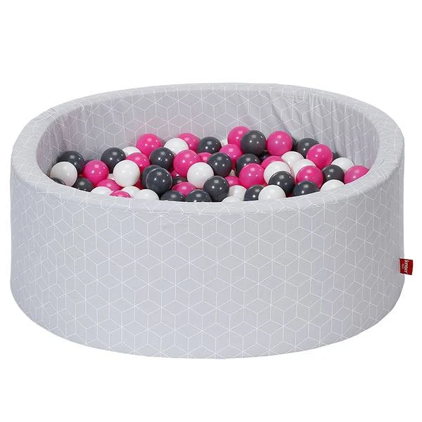 Ballenbad Soft Geo Cube Grijs 1 Ballenbad Soft Geo Cube Grijs