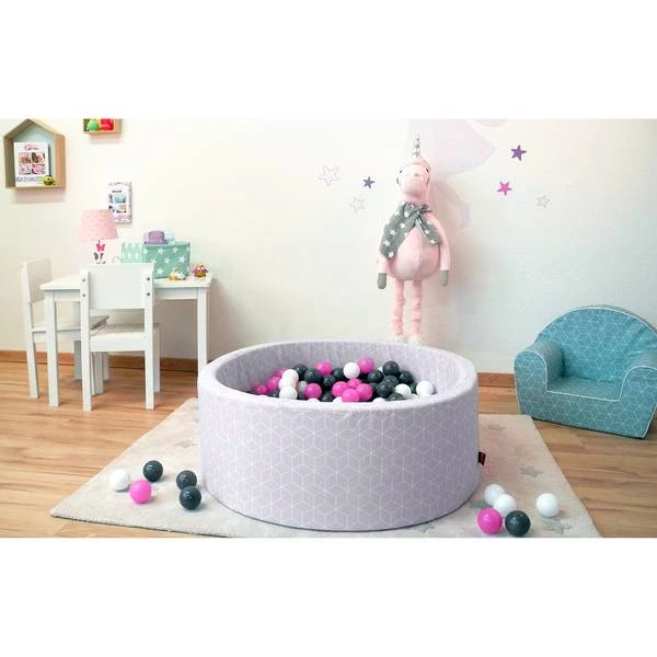 Ballenbad Soft Geo Cube Grijs 2 Ballenbad Soft Geo Cube Grijs - Afbeelding 2