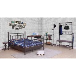 Bed Water Pipe -Thuis - kinderkamer bett water pipe stahl schwarz kupfer 120 x 200cm 4891780