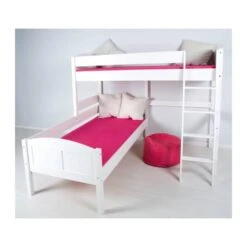 Stapelbed IDA -Thuis - kinderkamer l etagenbett ida kiefer massiv mit absturzsicherung und leiter 1409154