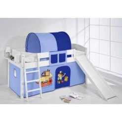 Speelbed IDA -Thuis - kinderkamer spielbett ida kiefer massiv weiss pirat blau 942762